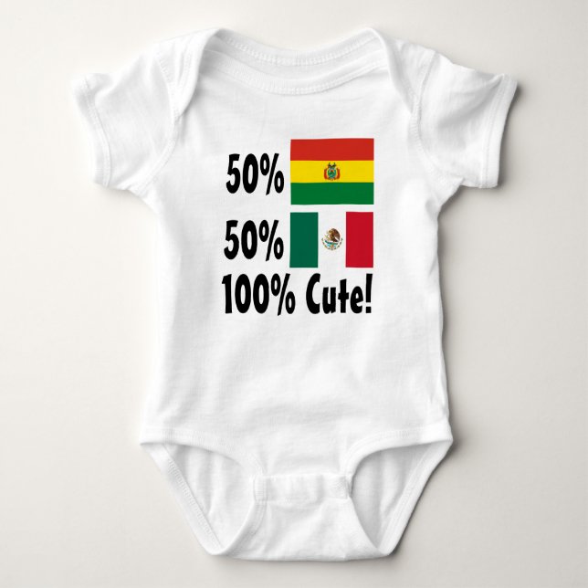 Mexikaner 100% 50% Bolivianer-50% niedlich Baby Strampler (Vorderseite)