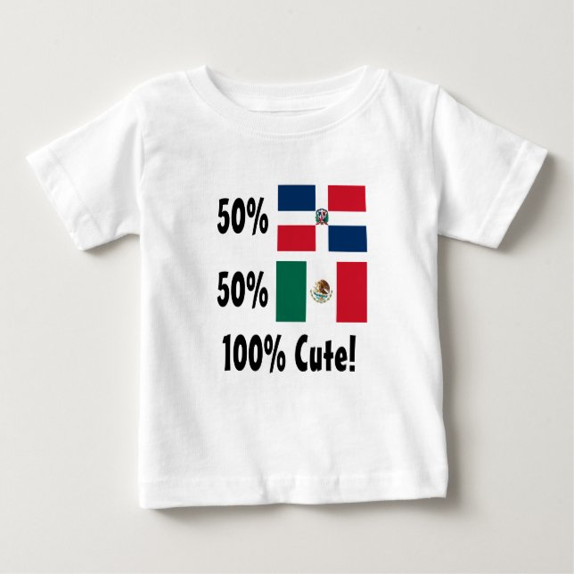 Mexikaner 100% 50% Dominikaner-50% niedlich Baby T-shirt (Vorderseite)
