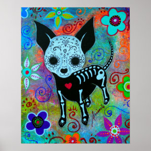 MEXIKANER CHIHUAHUA DIA DE LOS MUERTOS PAINTING POSTER