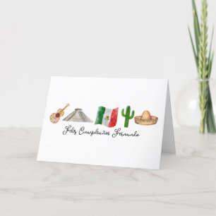 Mexikaner Spanisches Glück am Geburtstag, Feliz Cu Dankeskarte
