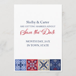 Mexikaner-Talavera-Fliese, die Save the Date