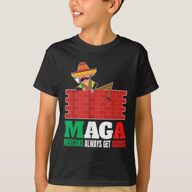 Mexikaner überqueren immer feinsinnige Männer Mexi T-Shirt (Vorderseite)