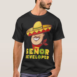 Mexikanerin mit Sombrero Senor Developer Mexikaner T-Shirt