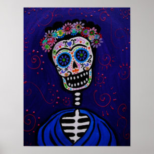 Mexikanerkünstler dia de Los Muertos Poster