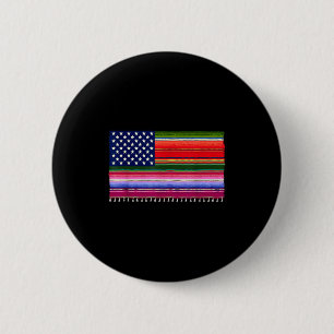 Mexikanisch amerikanische USA-Flagge Serape Cinco Button