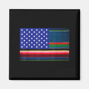 Mexikanisch amerikanische USA-Flagge Serape Cinco Magnet
