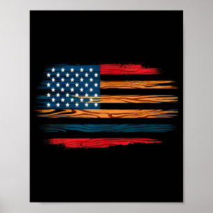 Mexikanisch amerikanische USA-Flagge Serape Cinco  Poster