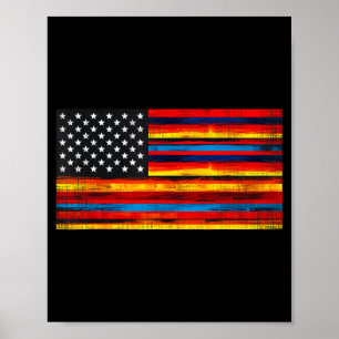 Mexikanisch amerikanische USA-Flagge Serape Cinco Poster