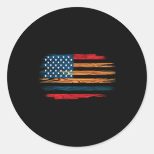 Mexikanisch amerikanische USA-Flagge Serapé Cinco Runder Aufkleber