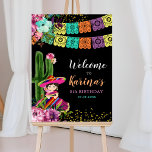 Mexikanisch farbenfrohe Fiesta Floral Geburtstag W Poster<br><div class="desc">Mexikanisch farbenfrohe Fiesta Floral Geburtstag Begrüßungszeichen</div>