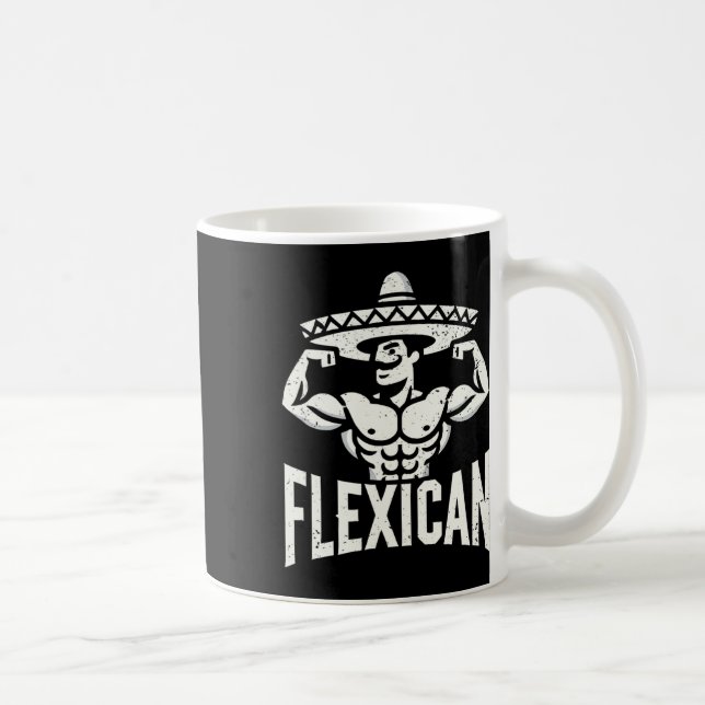 Mexikanisch Funny Flexican Bodybuilding Flex Muscl Kaffeetasse (Rechts)