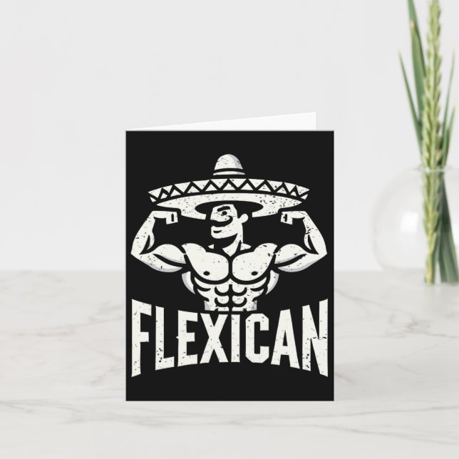 Mexikanisch Funny Flexican Bodybuilding Flex Muscl Karte (Vorderseite)
