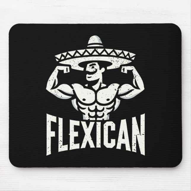 Mexikanisch Funny Flexican Bodybuilding Flex Muscl Mousepad (Vorne)