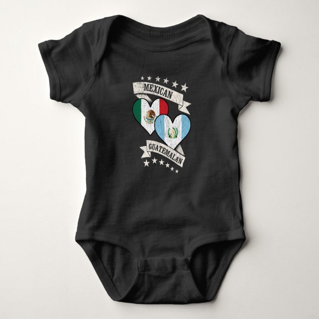 Mexikanisch Guatemala Herzflags Mexiko Guatemala Baby Strampler (Vorderseite)