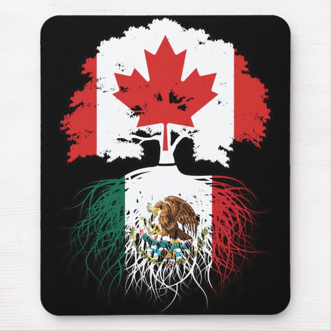 Mexikanisch-Kanadisches Tree-Roots-Flag Mousepad (Vorne)