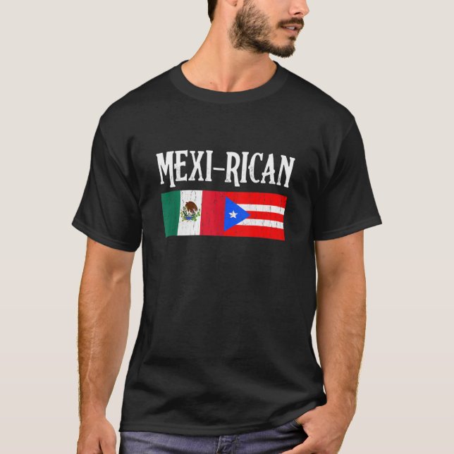 Mexikanisch-Mexiko-Puerto-Ricoflag T-Shirt (Vorderseite)