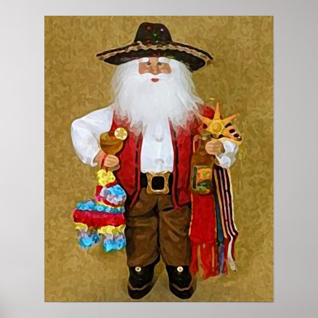 mexikanisch-südwestlich-texanischer Weihnachtsmann Poster (Vorne)