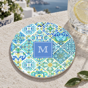 mexikanische Aqua Minze sizilianische mediterrane  Getränkeuntersetzer