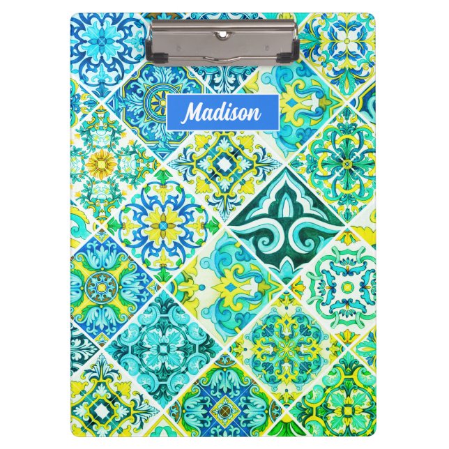 mexikanische Aqua Minze sizilianische mediterrane  Klemmbrett (Vorderseite)