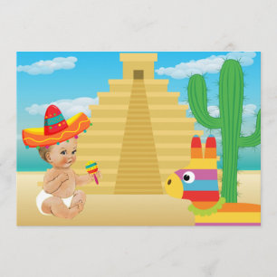 Mexikanische Baby-Duschen-Einladung mit Vintagem Einladung