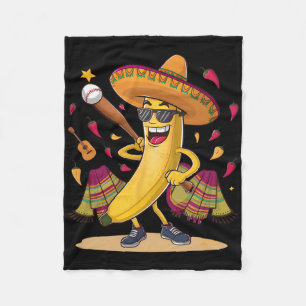 Mexikanische Banane spielen Baseball Funny Cinco D Fleecedecke