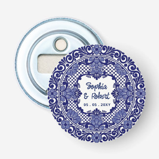 Mexikanische Blaue Talavera-Hochzeit Flaschenöffner