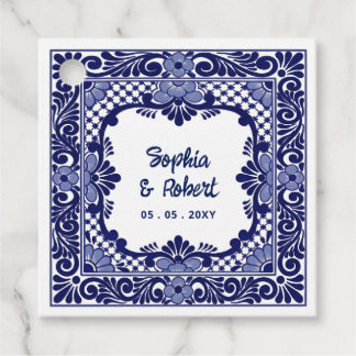 Mexikanische Blaue Talavera-Hochzeit Geschenkanhänger