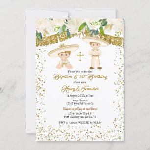 Mexikanische Blonde Haar Charro Boys Taufe Geburts Einladung