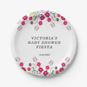 Mexikanische Blume Babydusche Fiesta Pappteller