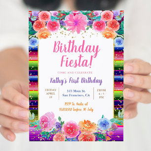 Mexikanische Blume Floral Fiesta Geburtstagsparty Einladung