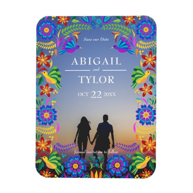 Mexikanische Blume Save the Date Magnet (Vertikal)