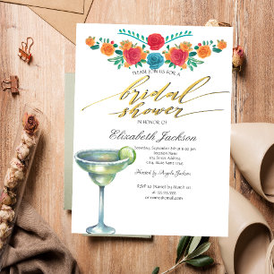 Mexikanische Blumen Margarita Brautparty  Einladung