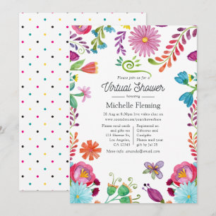 Mexikanische Blumenparty Virtuelle Babyparty Einladung