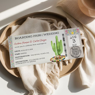 Mexikanische Bordkarte als Hochzeitseinladung Einladung