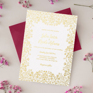 Mexikanische botanische Sträucher Hochzeit Folieneinladung