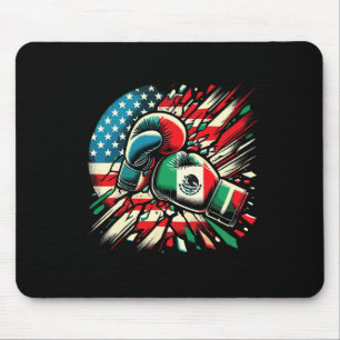 Mexikanische Boxhandschuhe mit amerikanischer Flag Mousepad