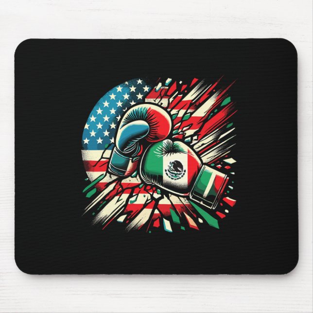 Mexikanische Boxhandschuhe mit amerikanischer Flag Mousepad (Vorne)