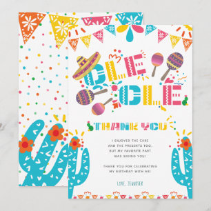 Mexikanische Dankeschön-Party-Kaktus-Karte Einladung