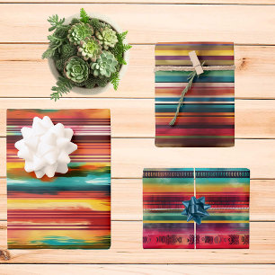 Mexikanische Decke Aquarell Serape Geschenkpapier Set