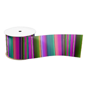 Mexikanische Decke Fiesta Streifen Sarape Rosa Satinband