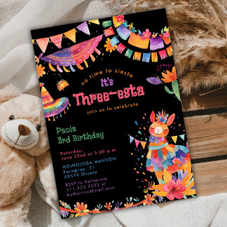 Mexikanische Drei-Esta-Fiesta Kinder 3. Geburtstag Einladung