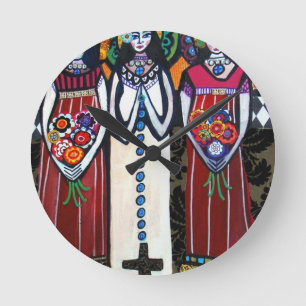 Mexikanische Engel Runde Wanduhr