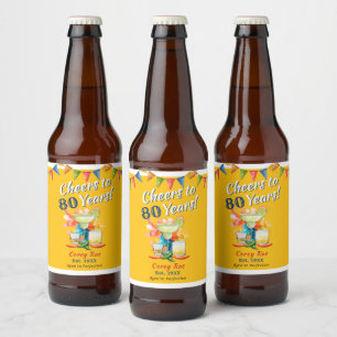 Mexikanische Fiesta 80. Geburtstag Prost auf 80 Bierflaschenetikett