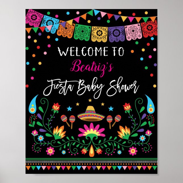 mexikanische Fiesta Baby Dusche Begrüßungspakete D Poster (Vorne)