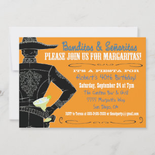 Mexikanische Fiesta Banditos, Señoritas und Margar Einladung