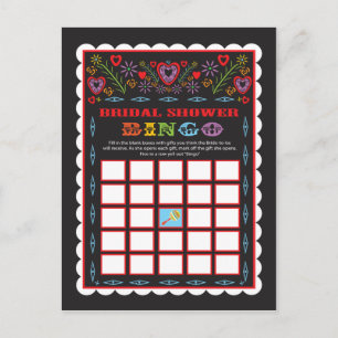 Mexikanische Fiesta-Brautparty-Bingospielkarte Einladungspostkarte