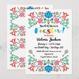 Mexikanische Fiesta Brautparty Blume Folkart Card Einladung
