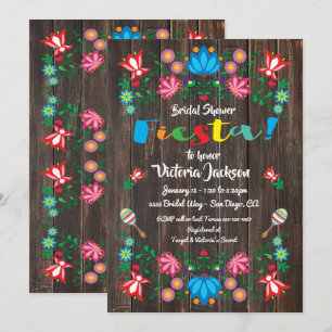 Mexikanische Fiesta Brautparty Blume Folkart Card Einladung