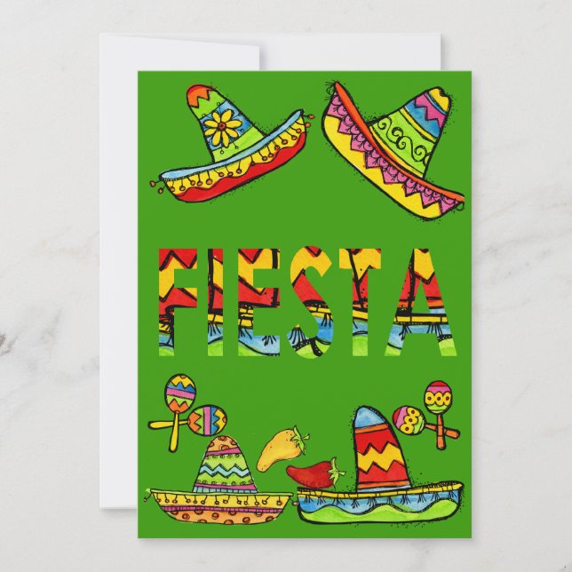 Mexikanische Fiesta Cinco de Mayo Einladungen Grün (Vorderseite)
