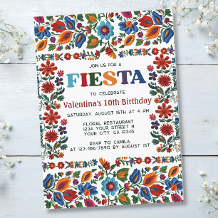 Mexikanische Fiesta Folk Art Floral Stickerei Gebu Einladung